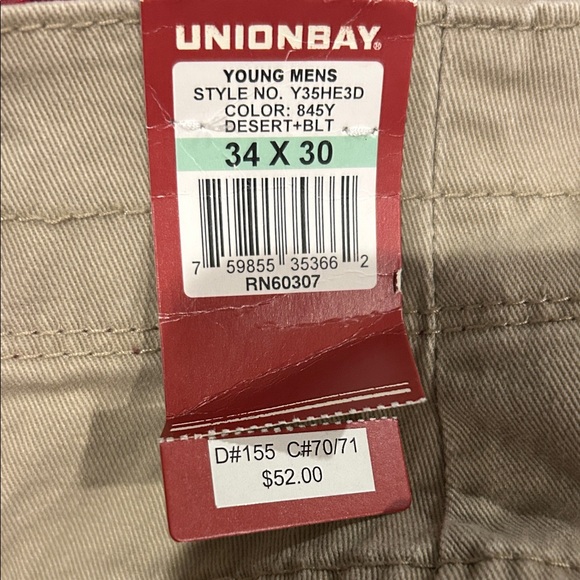 UNIONBAY Men's Tan Cargo Pants - Picture 4 of 4